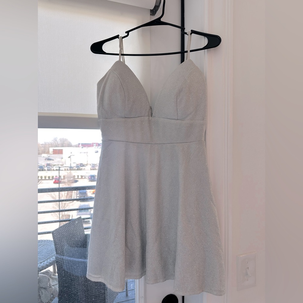 Silver Sparkly Formal Dress